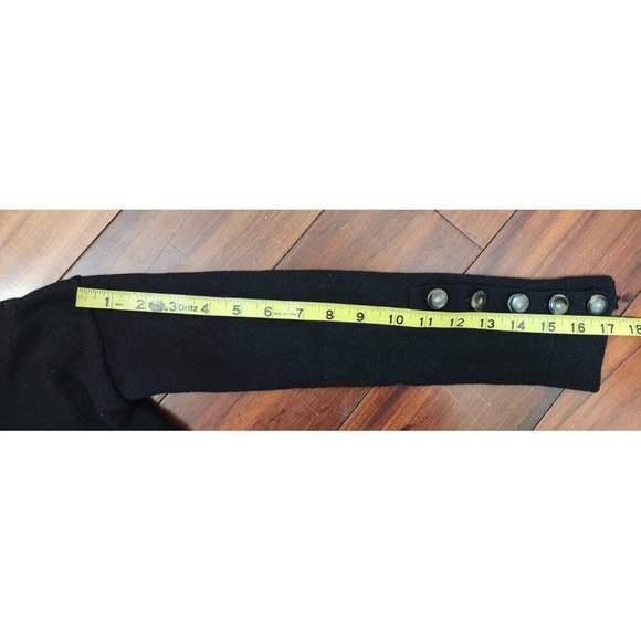 Sézane La Maille Merino Wool Turtleneck Sweater Dress Black Long Sleeve ButtonXS - Picture 12 of 15